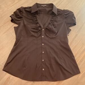 Express Design Studio Blouse Womens XL y2k Babydoll Ruffle Whimsigoth Goth Fairy